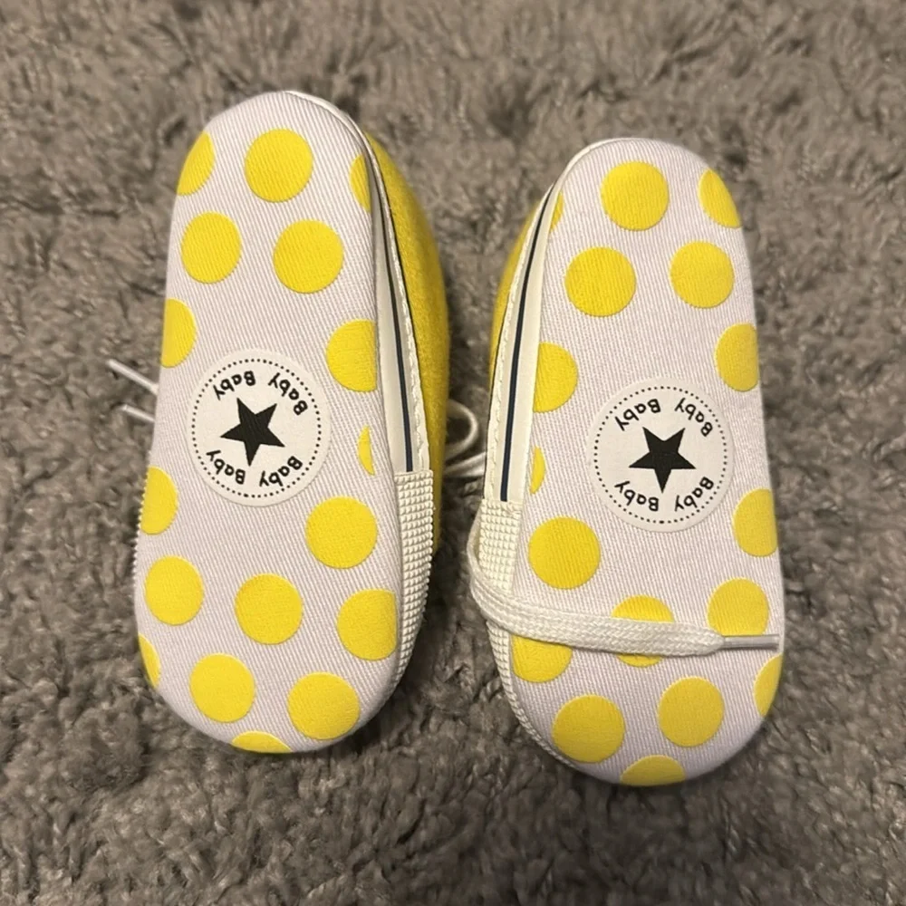 NWOT Baby Girl or Boy High Top Yellow Sneakers